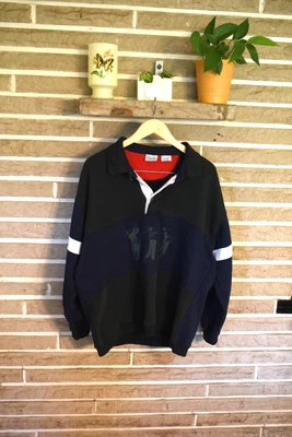 Camisa de golf vintage Bugle Boy XL bordada bloque de color verde preppy Foto 1 de 4