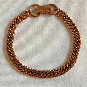 Bracciale Vintage Rame Cubsn Maglia Catena Pieghevole Chiusura 7" - Foto 1 di 5