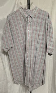 Cutter & Buck Men Size 3XLT Multi Plaid Short Sleeve Pocket Collar Button Down - Picture 1 of 6