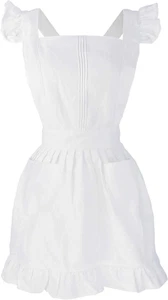 Lilments Retro Adjustable Ruffle Apron Kitchen Cooking Baking Cleaning Maid C... - Picture 1 of 12