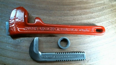 N3  Ridgid 10 in. Straight Pipe Wrench Heavy-Duty Plumbing USA BUFFED UP - Image 1 of 4