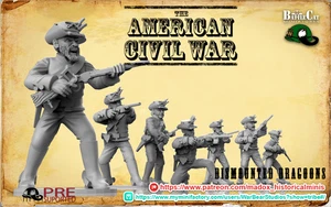 Battlecat Amercian Civil War Union Dragoon Cavalry dismounted x7 28mm 1/56 - Picture 1 of 3