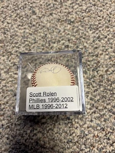 Pelota autografiada con estuche Scott Rolen, Pat Burrell, Filis, Salón de la fama - Imagen 1 de 9