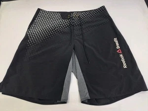 Reebok Crossfit Mens Black Training Shorts Front Zip Pocket Size Large #7224 - Picture 1 of 10