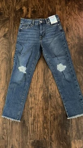 Cat and Jack Mädchen Jeans Gr. 14 Ankle Straight Dark Wash Stretch verstellbar W - Bild 1 von 5