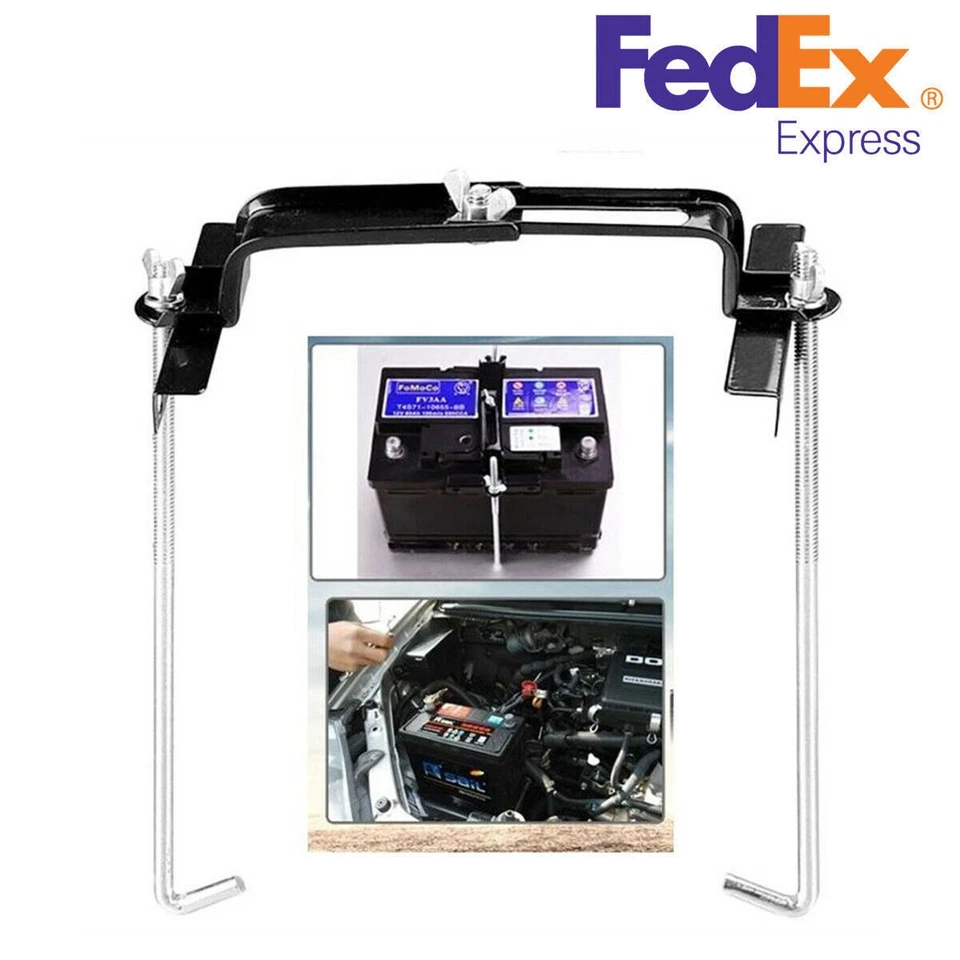 16-22.5cm Range Adjustable Car Battery Holder Metal Mini Battery Sabilizer Rack Foto 1 de 4