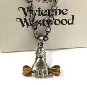 Vivienne Westwood Wrist Necklace Pendant 44cm Silver Mens with drawstring - Picture 1 of 24