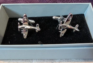 RAF WWII Fighter Plane Style Cufflinks - Boxed in Excellent Unworn Condition - Picture 1 of 7