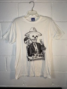 Alcoholica Calavera T Shirt Mexico Alcohol Skeleton Art Cinco De Mayo Fiesta Tee - Picture 1 of 4