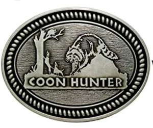 Hunter Animal Design Cowboy Belt Buckles Coon Hunter - Picture 1 of 2