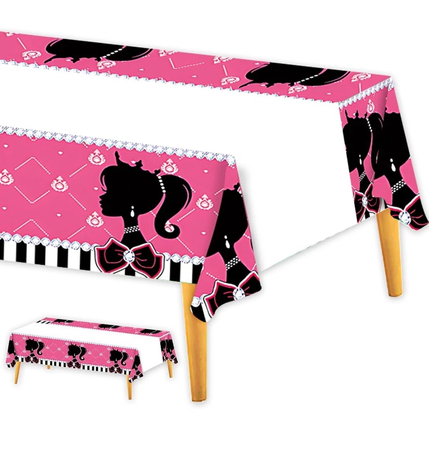 2 PIEZAS Mantel de Cumpleaños Princesa Rosa, Mantel Desechable Fiesta Barbie Foto 1 de 4
