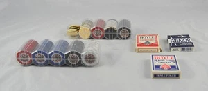 Lote de 5 fichas de póquer de arcilla vintage con inserciones cartas de juego Hoyle Aviator j1g12 - Imagen 1 de 1
