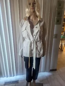 Neu mit Etikett A New Day Medium Eierschale/cremefarbene Jacke mit Gürtel Taschen - Bild 1 von 7