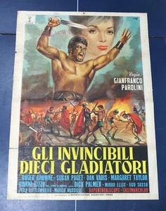 Spartacus and the Ten Gladiators 1964 Argentina Movie Poster -39x55 B17-42-13 - Picture 1 of 9