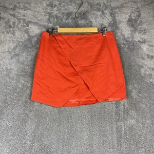 Bardot Skirt Womens Size 14 Mini Pencil Orange Cotton Blend Stretch Cocktail - Picture 1 of 7