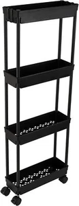 4 Tier Slim Storage Cart,Rolling Storage Cart,Narrow Shelf,Bathroom Rack,Mobile - Picture 1 of 7