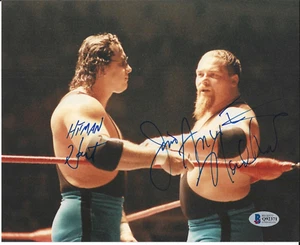Foto firmada por Bret Hart Jim Neidhart de la Fundación Hart 8x10 WWE Beckett certificado de autenticidad - Imagen 1 de 1