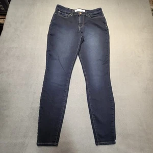 Levis Strauss Signature Jeans Womens 8 Blue Skinny Distreessed Stretch Denim - Picture 1 of 11