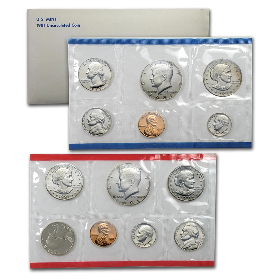 1981 US Mint Set Uncirculated 13 Coin Set Philadelphia & Denver P & D - Image 1 of 1