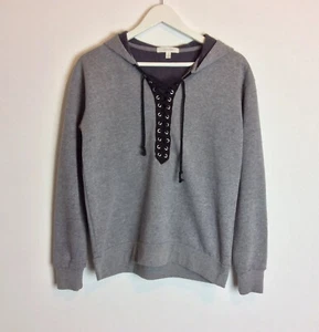Active USA Hoodie Womens Size M Grey Soft Jersey Cotton Fleece Lined Sweatshirt - Picture 1 of 7