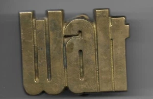 Vintage 1978 Messing Gürtelschnalle Name Walt 40 Jahre gelagert  - Bild 1 von 1