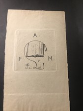 Bracquemond. ex libris di Felix Bracquemont per Auguste Poulet-Malassis, Etching