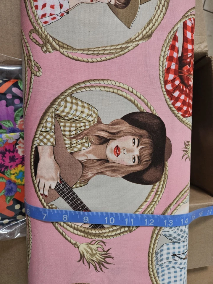 1/2 Bthy Country Girl Pink Alexander Henry Half Cowgirl 9039 - Image 1 of 1