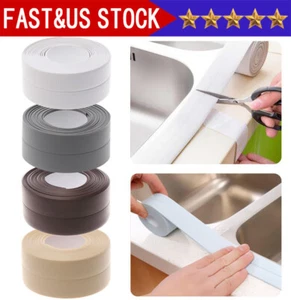 10.5ft PVC Self Adhesive Caulk Sealing Strip Tape For Kitchen Wall Sink Toilet - Picture 1 of 11