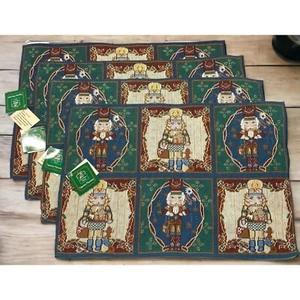 Tapiz Cascanueces de Navidad Manteles individuales NUEVO Juego de 4 Decoración de Cocina de Vacaciones - Imagen 1 de 7