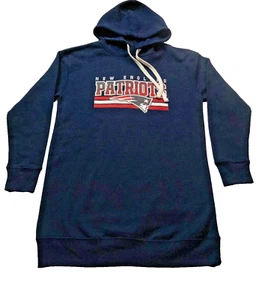 New England Patriots Hoodie Women’s Medium 7/9 Blue NFL Pullover Sweatshirt NWT - Picture 1 of 12