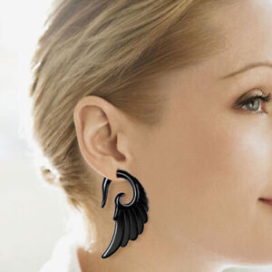 Pair Ear Stretching Kit Acrylic Spiral Taper Plug Gauge Angel Wings body jewelry