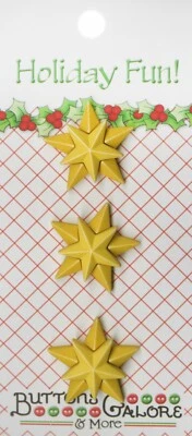 Buttons Galore Christmas Star Button Card 3pc Each 1 in - Image 1 of 4