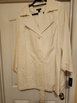 Chaqueta blanca de 3 botones con cinturón Alfani para mujer nueva con etiquetas - talla XXL Foto 1 de 4