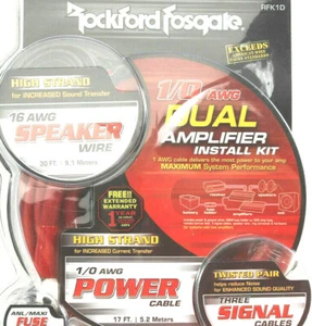 Rockford Fosgate RFK1D DUAL AMP 1/0 True AWG Amplifier WIRING Install KIT NEW - Picture 1 of 1