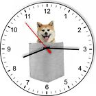 Akita In Your Pocket Cute Puppy Dog kitchen living room Wall Clock 