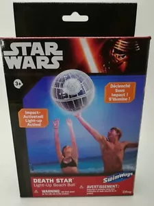 Palla gonfiabile spiaggia/piscina Star Wars Morte Nera grigia grande 14" illuminata - Foto 1 di 4