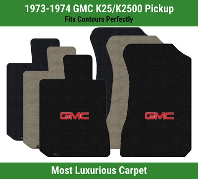 Alfombrillas delanteras Lloyd Luxe para camioneta GMC K25/K2500 '73-74 con logotipo GMC 1 rojo Foto 1 de 4