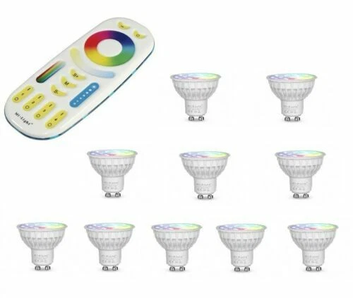 MI-LIGHT COLOUR CHANGING 4W 10x GU10 RGB ALEXA LED & milight WIFI Remote Control - Image 1 of 1