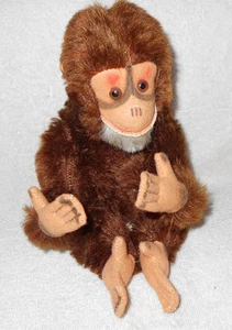 Vintage Hermann Mohair Jacko Chimp 11in Brown Glass Eyes Felt Feet, Face & Ears - Picture 1 of 6