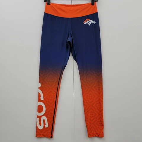 Denver Broncos NFL Team Apparel Women's Medium Blue & Orange Stretch Yoga Pant Cover