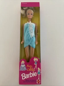 Fun to Dress blau Badetuch Wickel Barbie Puppe 1992 Mattel #3240 NRFB - Bild 1 von 4