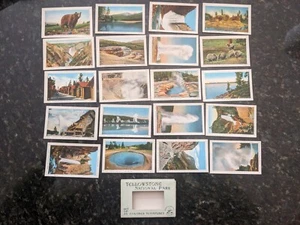 Vintage Yellowstone Nationalpark 20 farbige Miniaturen Versandtasche Postkarten Packung - Bild 1 von 7