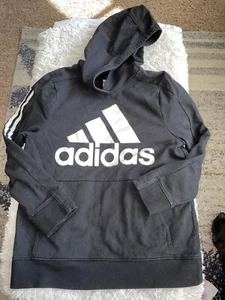 Adidas boys sz. 14/16 classic black logo design hoodie. Great item - Picture 1 of 9