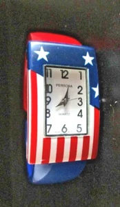Patriotic Persona Women’s Cuff Watch 31mm Wide With New Battery - Picture 1 of 4