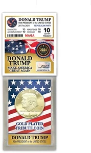 2024 President Donald Trump Tribute Gold Coin LIBERTY Challenge GIFT MAGA Card - Picture 1 of 4