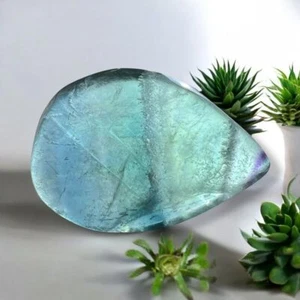 Blauer Fluorit Kristall Träne Tropfen - Bild 1 von 15