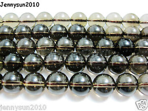 Natural Smoky Quartz Gemstone Round Loose Beads 15.5''4mm 4mm 6mm 8mm 10mm 12mm 
