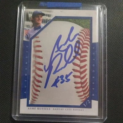 ASHE RUSSELL  RC AUTO  CUSTOM CARD #1/2 KC Royals- made by DNJ Cards - Image 1 of 2