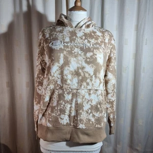 Champion Beige & White Camo Hoodie Damen Gr. M Langarm Pullover Oberteil Logo - Bild 1 von 14