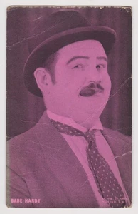 Babe OLIVER HARDY vintage 1920s Exhibit Supply Co Film Star Arcade Card - FAIR - Picture 1 of 2